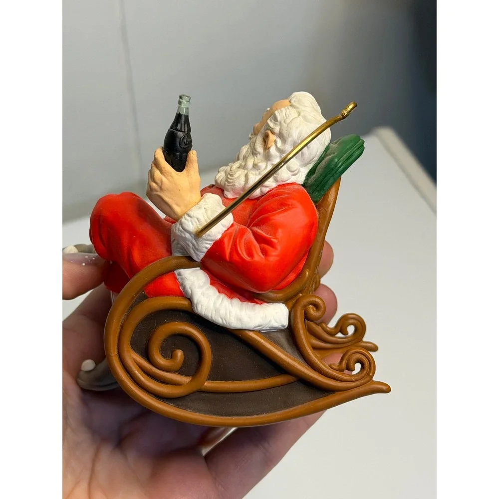 VTG Coca-Cola Ornament Santa Rocking‎ Chair Red 1997 Holiday Christmas Decor OS